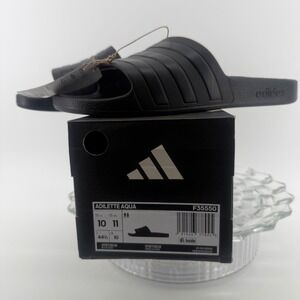 Adidas Adilette Aqua Slides Core Black Men 10 Women 11 F35550 New In Box